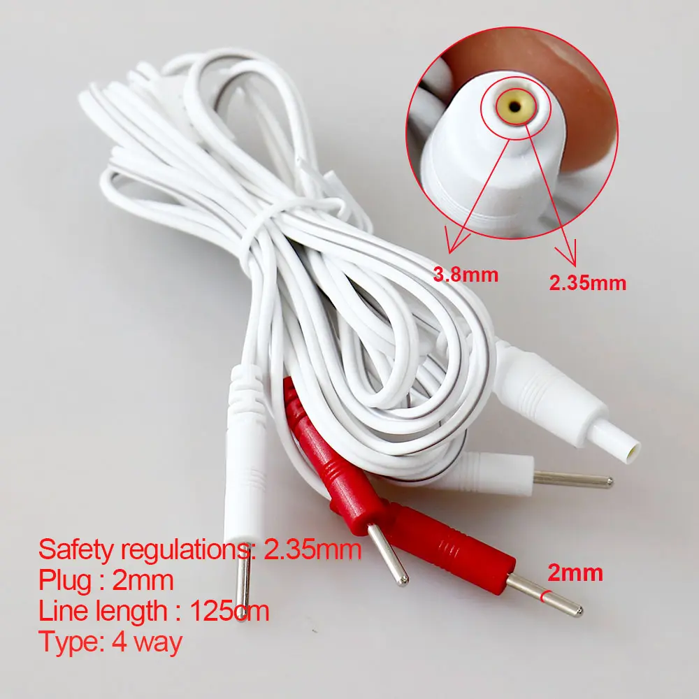 Electrode Lead Wires TENS Conductive Plug 2/3.5mm for Ems Massage Electrode Pad Standard Pin Digital Tens Machine Replacement