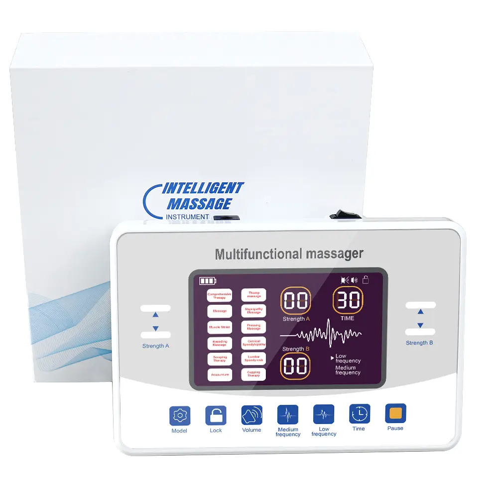 Electronic Pulse Massager Acupuncture 12 Modes Tens Muscle Stimulator Microcurrent Low Frequency EMS Slimming Massage Machine