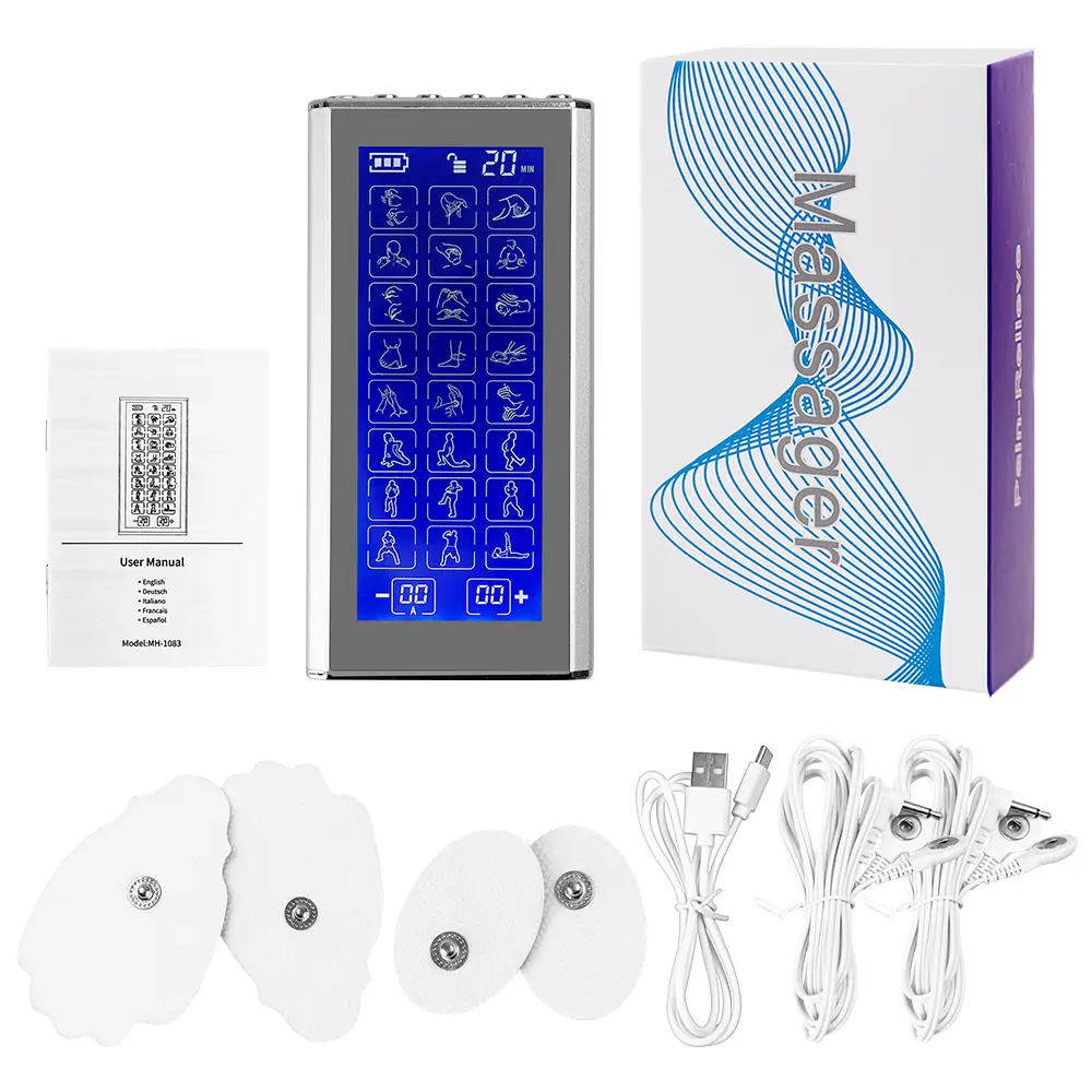 24 Modes TENS Muscle Stimulator Acupuncture EMS Low-Frequency Dual Output Physiotherapy Digital Therapy Electrodes Massage Relax