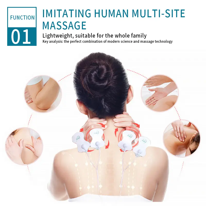 8 Modes Electric Tens Acupuncture Body Massager LCD Digital Pulse Therapy Muscle Stimulation EMS Stimulator Pain Relief Machine