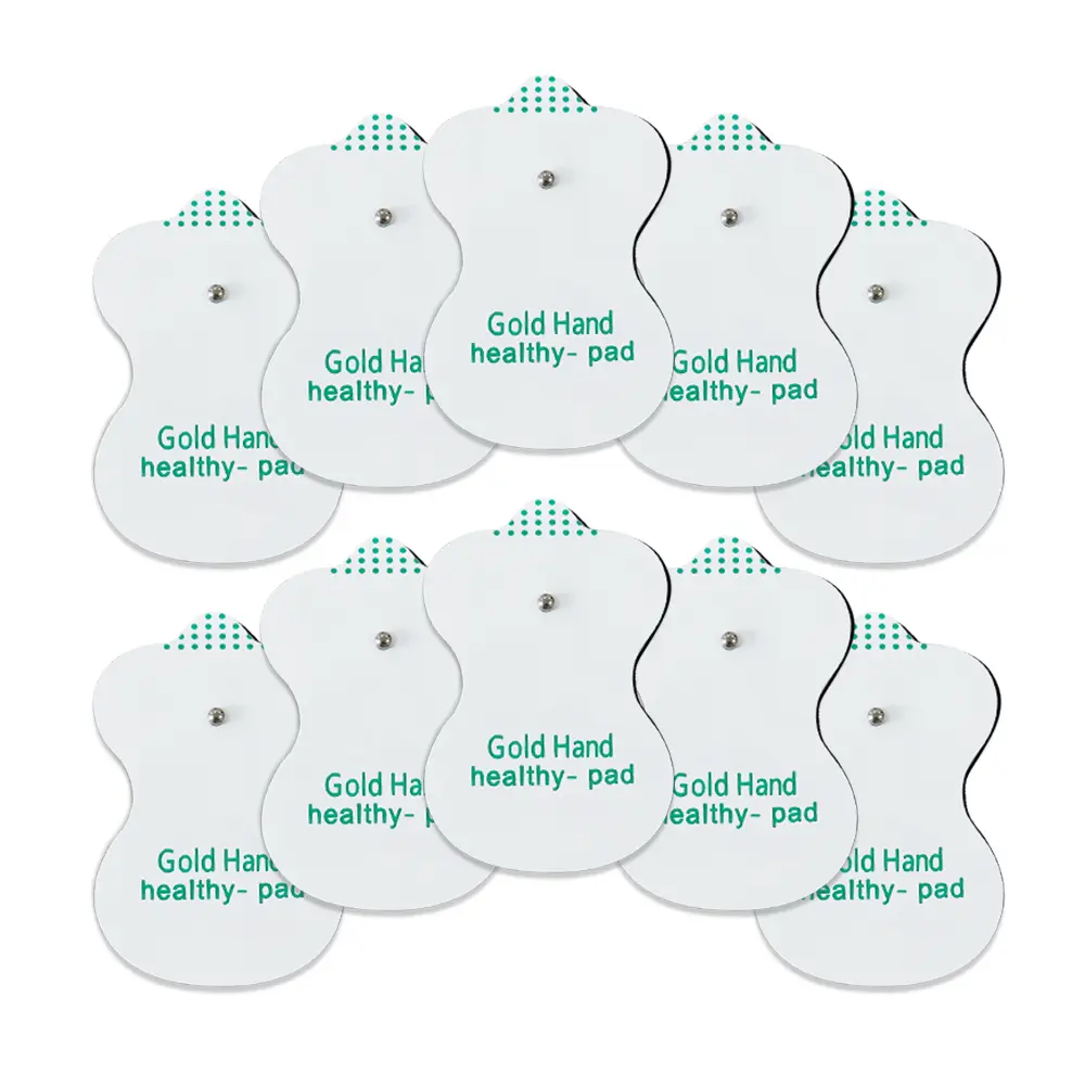 10PCS Physiotherapy Tens Machine Electrode Patches EMS Acupuncture Muscles Stimulator Pads Conductive Gel Therapeutic Reusable
