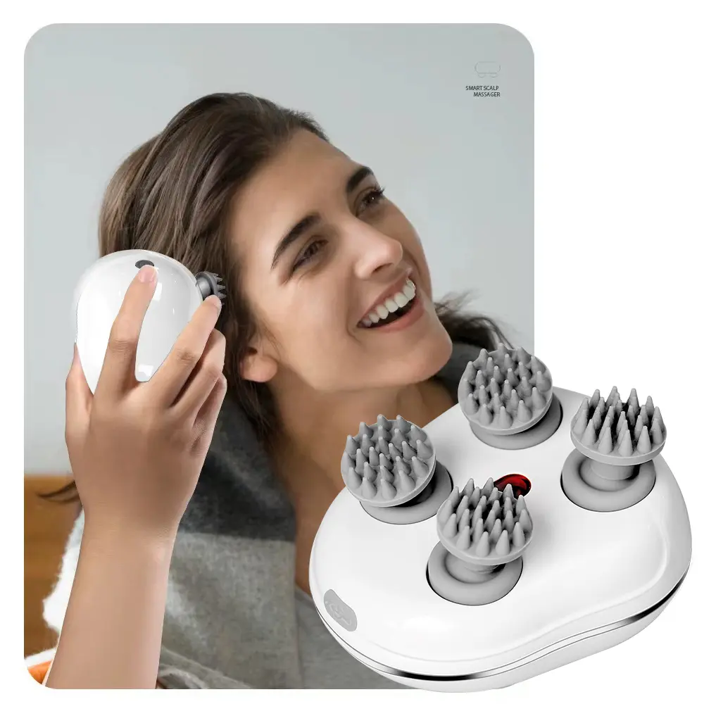 Smart Scalp Massager Heated Hair Growth Head Massage Waterproof Brush Electric Scratcher Kneading Head Massager Stress Relief