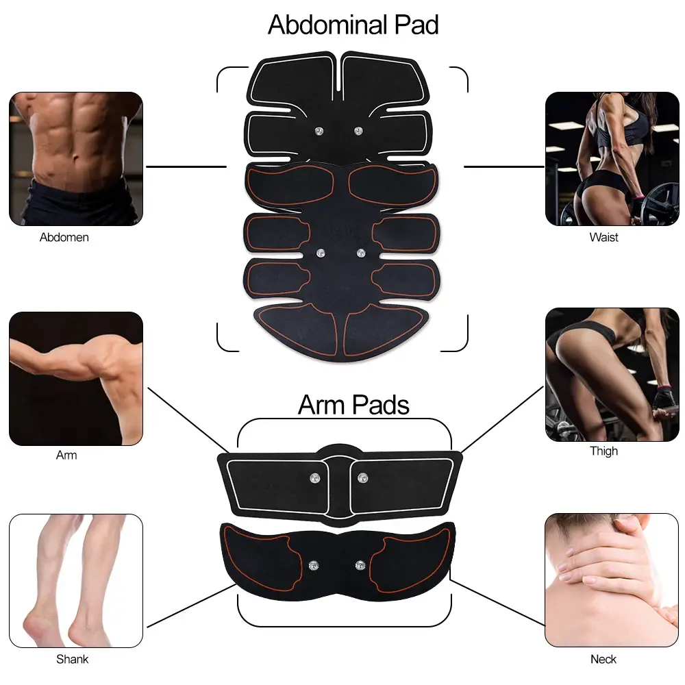EMS Wireless Muscle Stimulator Buttocks Hip Massager ABS Smart Fitness Abdominal Trainning Electric Weight Loss Stickers Unisex