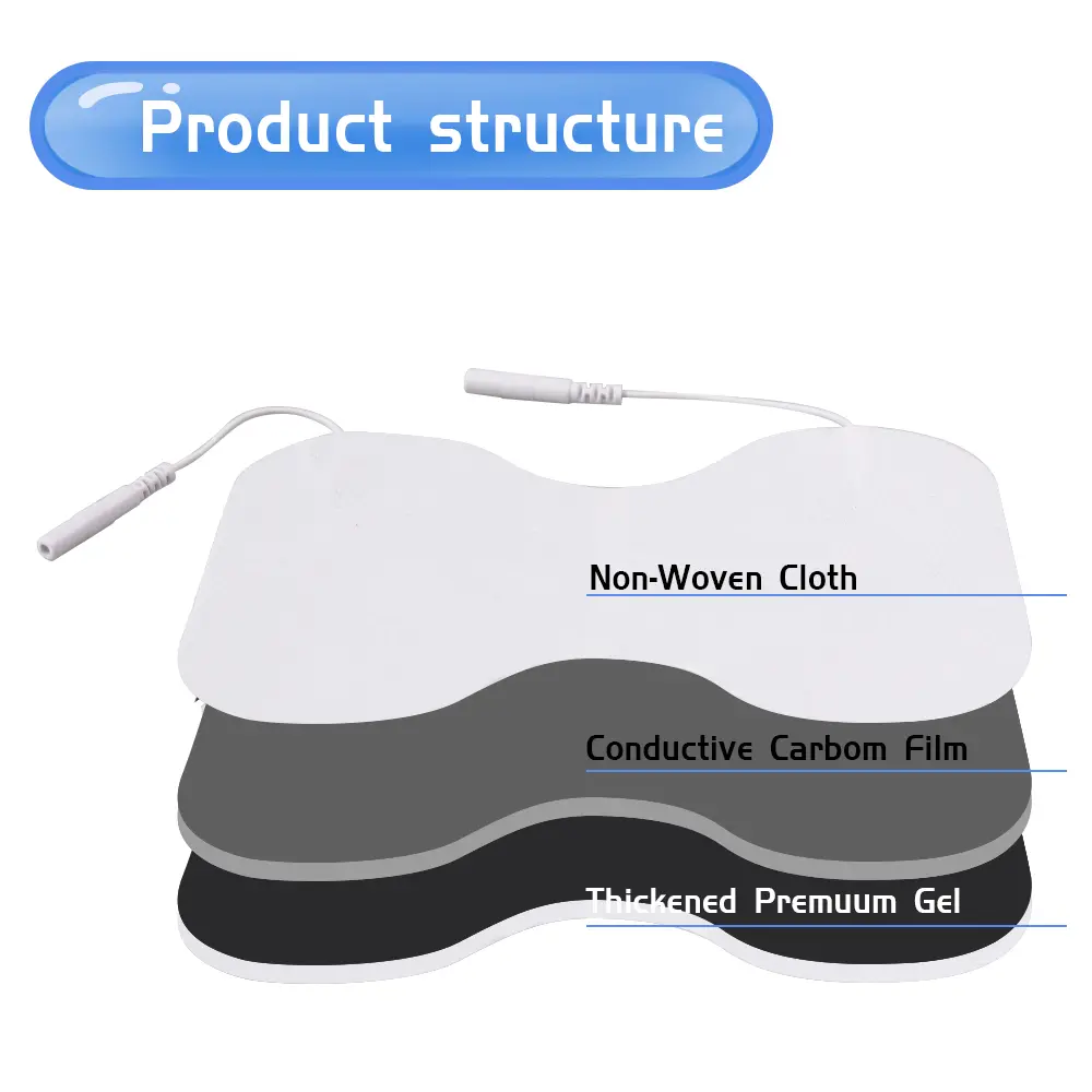 TENS Unit 2mm Plug 14.5*10cm Electrode Pad Physiotherapy Gel Patch For Back Waist Body Acupuncture Massager Muscle Stimulator