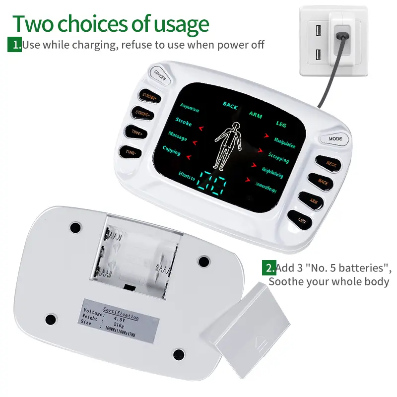 Tens Acupuncture EMS Physiotherapy Muscle Machine Stimulator Multifunctional Body Massager Low Frequency Therapy SPA Relaxation