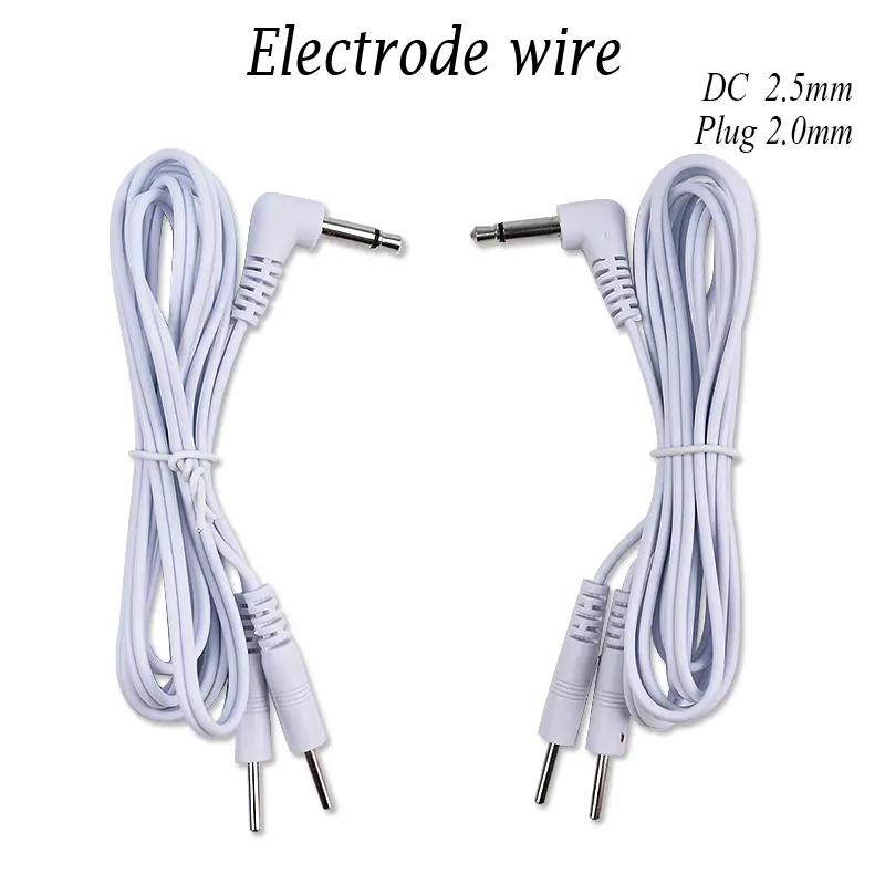 2 Way Electrode Wire Gloves 2.5mm Cable EMS Muscle Stimulator Electrode Pads TENS Unit Massage Machine Lead Wire Replacement