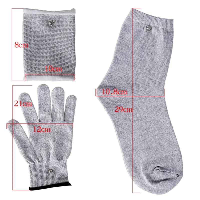 2 Way Electrode Wire Gloves 2.5mm Cable EMS Muscle Stimulator Electrode Pads TENS Unit Massage Machine Lead Wire Replacement