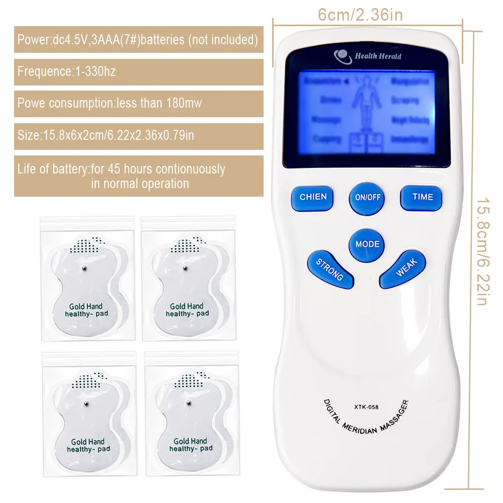TENS Massager Electrostimulator 15 Levels EMS Nerve Muscle Stimulator Acupuncture Low Frequency Myostimulation Apparatus Tool