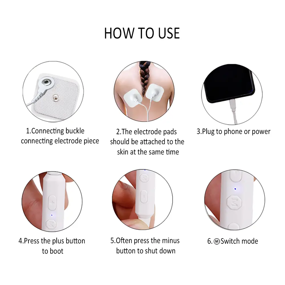 Mini Pulse Body Massager EMS Acupuncture Tens Therapy Electric Muscle Stimulator Mobile Phone Massage Available to Carry-on Tool