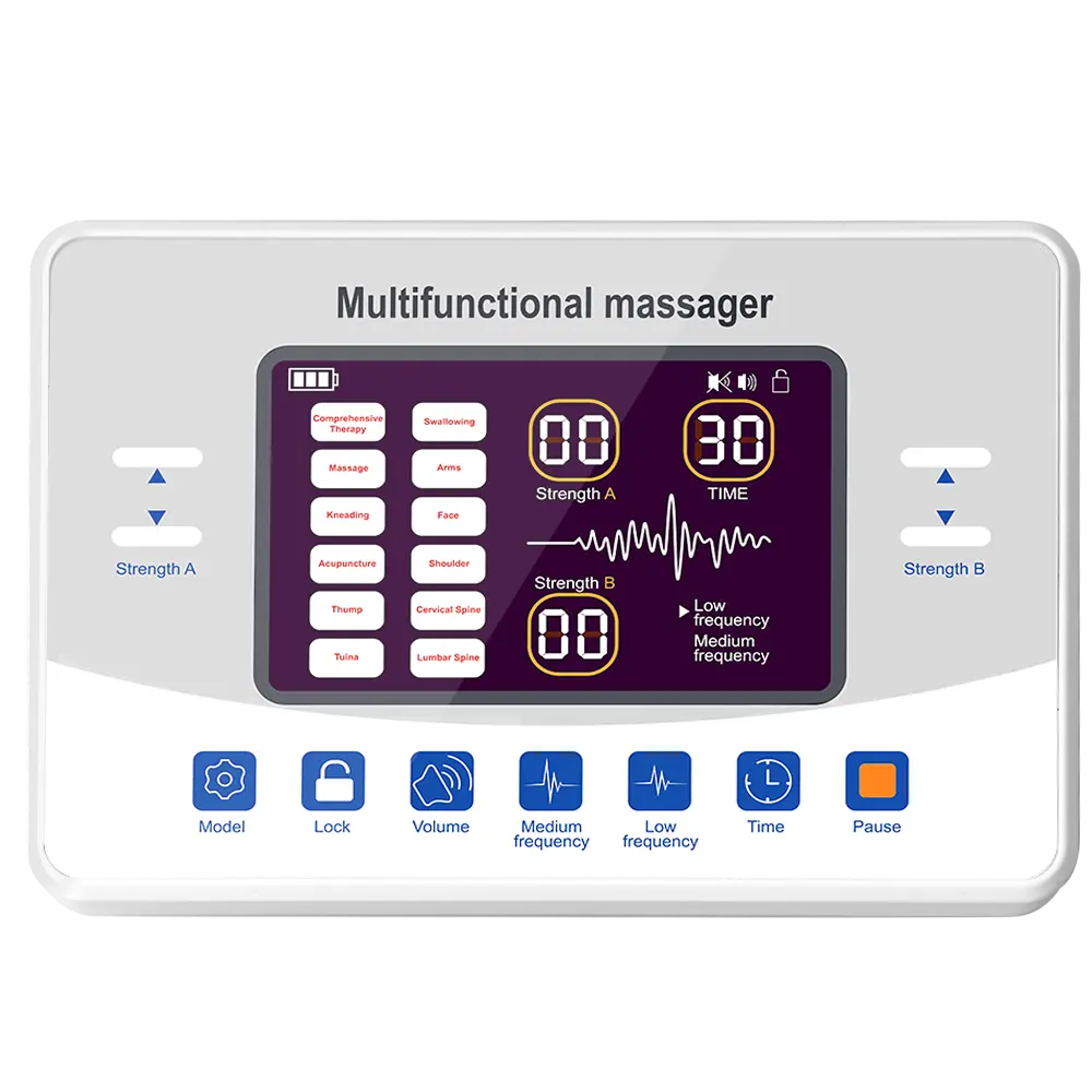 12 Modes TENS Low Frequency Therapy Device EMS Muscle Stimulator Electronic Pulse Massager Myostimulation Apparatus SPA Machine