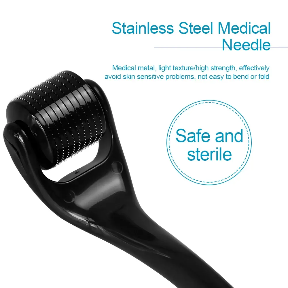 540 Needles for Facial Skin Body Hair Growth Derma Roller for Men's Beard Growth 0.2mm 0.25mm 0.3mm Needle Micro Face Roll Tool