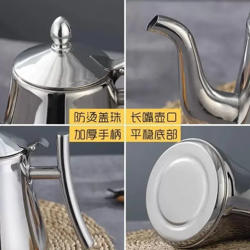 Thickened Stainless Steel Teapot Kettle Kettle Hotel Restaurant Home Induction Cooker Flower Teapot Coffee Pot