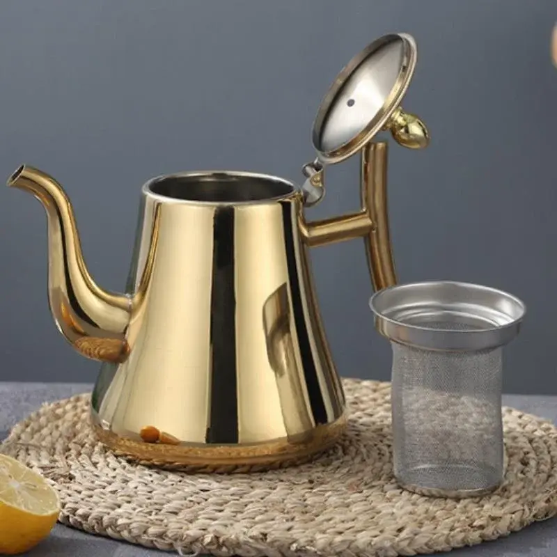 Thickened Stainless Steel Teapot Kettle Kettle Hotel Restaurant Home Induction Cooker Flower Teapot Coffee Pot