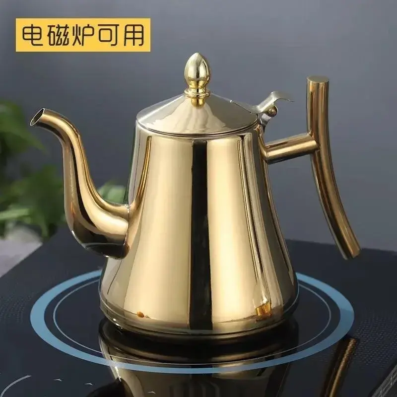 Thickened Stainless Steel Teapot Kettle Kettle Hotel Restaurant Home Induction Cooker Flower Teapot Coffee Pot