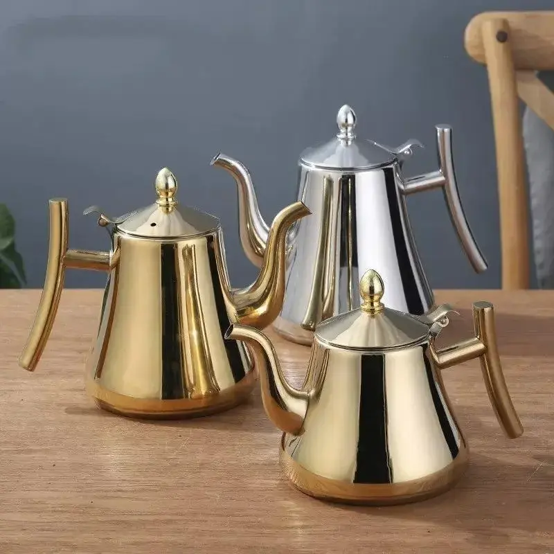 Thickened Stainless Steel Teapot Kettle Kettle Hotel Restaurant Home Induction Cooker Flower Teapot Coffee Pot