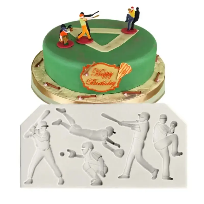 Sports Baseball Golf Football Rugby Fondant Cake Mold Chocolate Mold Suitable for Kitchen Baking Decoration Baking Tools