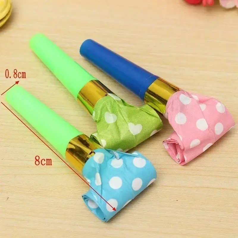 30pcs Kids Game Whistle Birthday Supplies Fun Polka Dot Whistle Party Favors Loot Bag Stuffers Sound Making Toys
