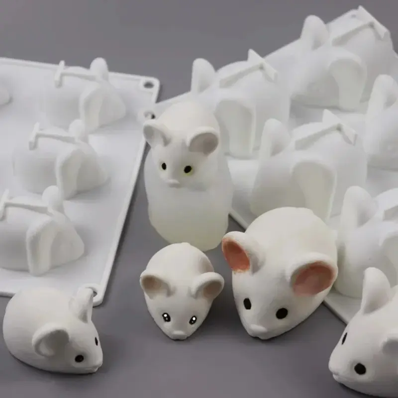 6 Cavity Mouse Mold Mousse Cake Dessert Baking Chocolate Silicone Mold Kitchen Baking Tray Fondant Cake Decorating Tool Cake