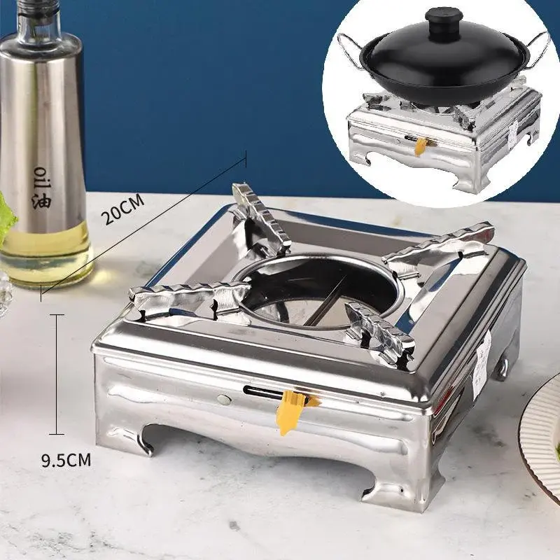 Household Solid Liquid Small Fire Boiler Portable Thick Stainless Steel Alcohol Stove Grill Portable Grill Dormitory