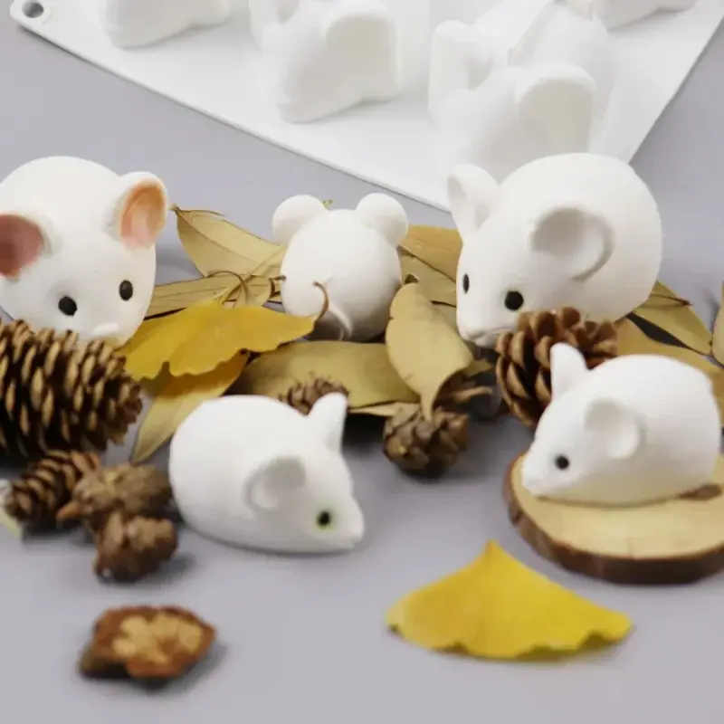 6 Cavity Mouse Mold Mousse Cake Dessert Baking Chocolate Silicone Mold Kitchen Baking Tray Fondant Cake Decorating Tool Cake