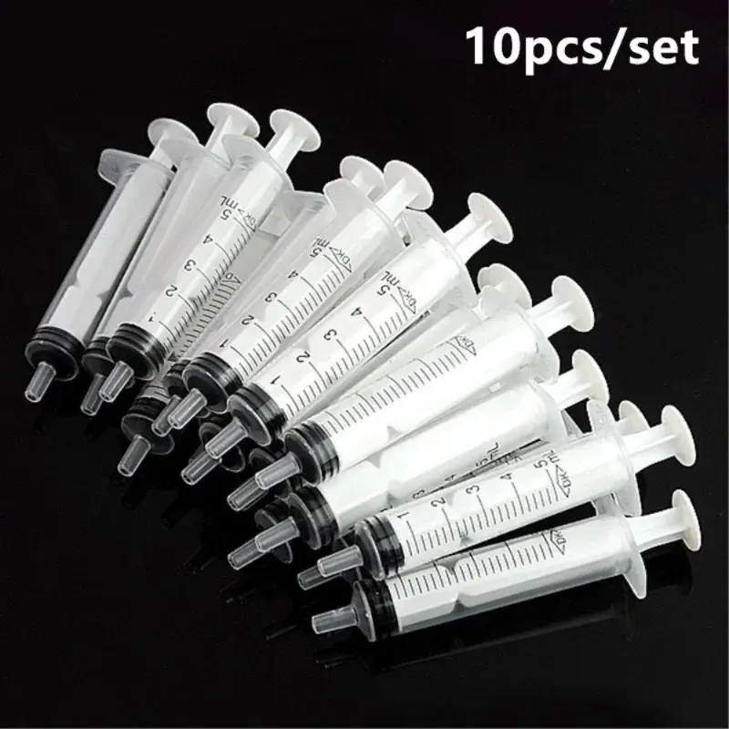 10x Disposable Plastic 5ml Syringes Without Needles for Laboratory Nutrition Measurement Small Pet Food Feeder (Without Needle)