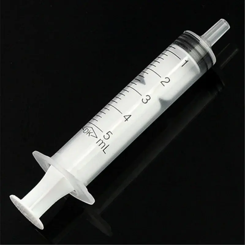 10x Disposable Plastic 5ml Syringes Without Needles for Laboratory Nutrition Measurement Small Pet Food Feeder (Without Needle)
