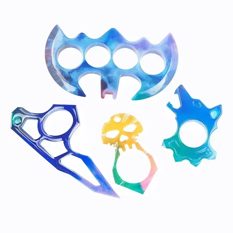 DIY Crystal Epoxy Mold Epoxy Ring Set Keychain Defensive Wolf Head Mirror Jewelry Silicone Mold