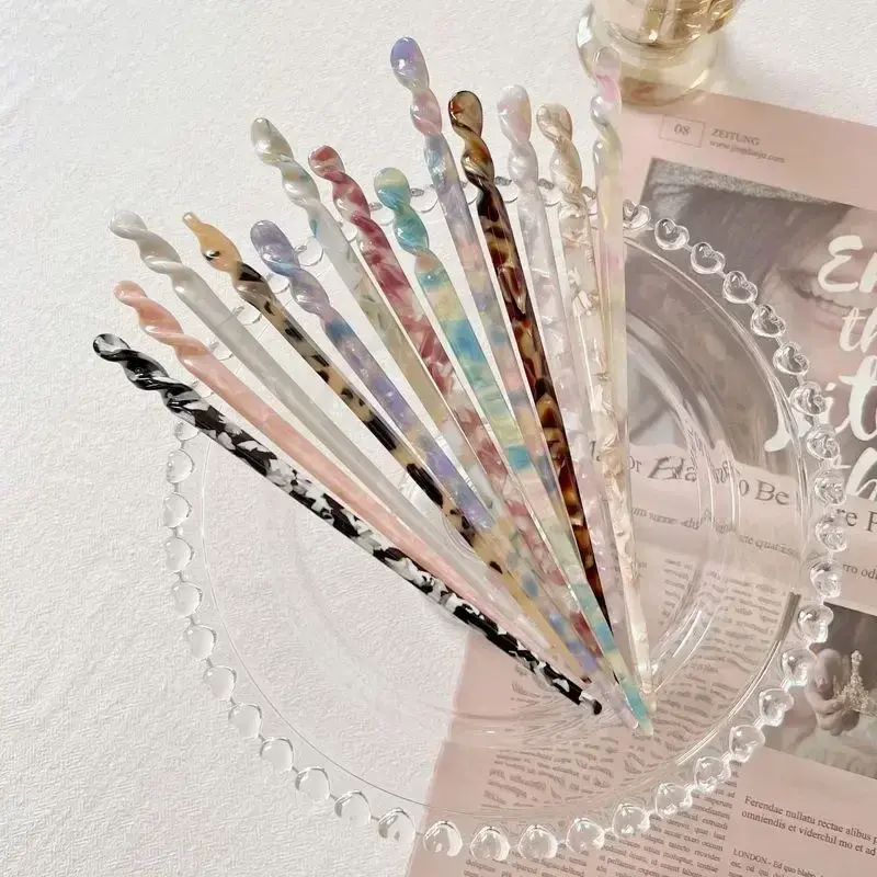 Fashion Chinese Hairpin Retro Acetate Chopsticks Women Hairpin Wedding Jewelry Girl Beauty Modeling Accessories