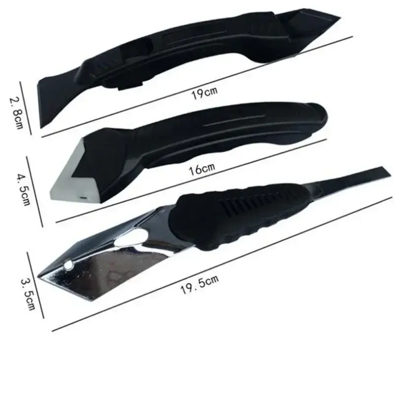 3 Piece Silicone Scraper Caulking Grout Tool Sealant Finishing Cleaning Set Kitchen Window Cleaning Scraper Set Remover