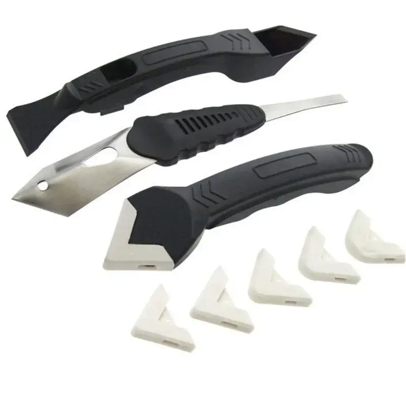 3 Piece Silicone Scraper Caulking Grout Tool Sealant Finishing Cleaning Set Kitchen Window Cleaning Scraper Set Remover