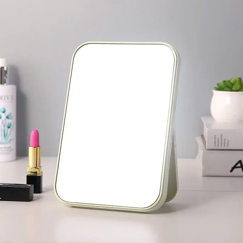 HD Single Size Large Makeup Mirror Desktop Solid Color Folding Dressing Tool Portable Large Square Princess Mirror Makeup Mirror
