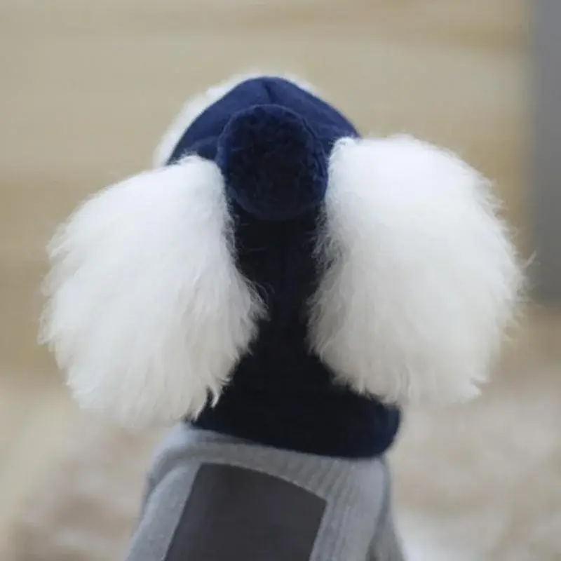 Dogs Hat Winter Warm Stripes Knitted Hat+Scarf Collar Puppy Teddy Costume Christmas Clothes Santa Dog Costume Home Pet Supplies