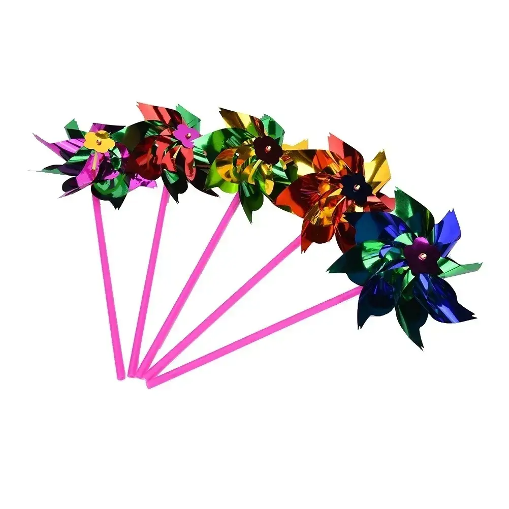 6pcs Plastic Windmill Pinwheel Wind Spinner Children Toys Garden Lawn Party Decoration Toy Gift Boys Girls Garden Windmill