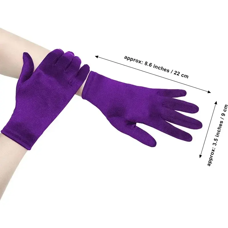 2025 New Fashion Women Short Opera Gloves Stretchy Wrist Length Banquet Gloves Tea Party Halloween Cosplay Costume Gloves