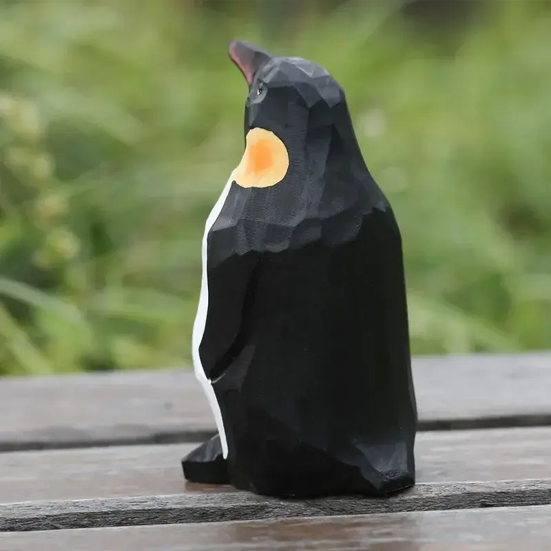 Penguin Simulation Animal Carving Wood Ornaments Emperor Penguin Ornaments