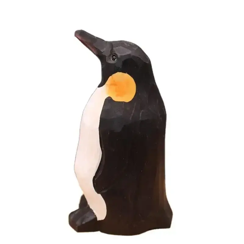 Penguin Simulation Animal Carving Wood Ornaments Emperor Penguin Ornaments