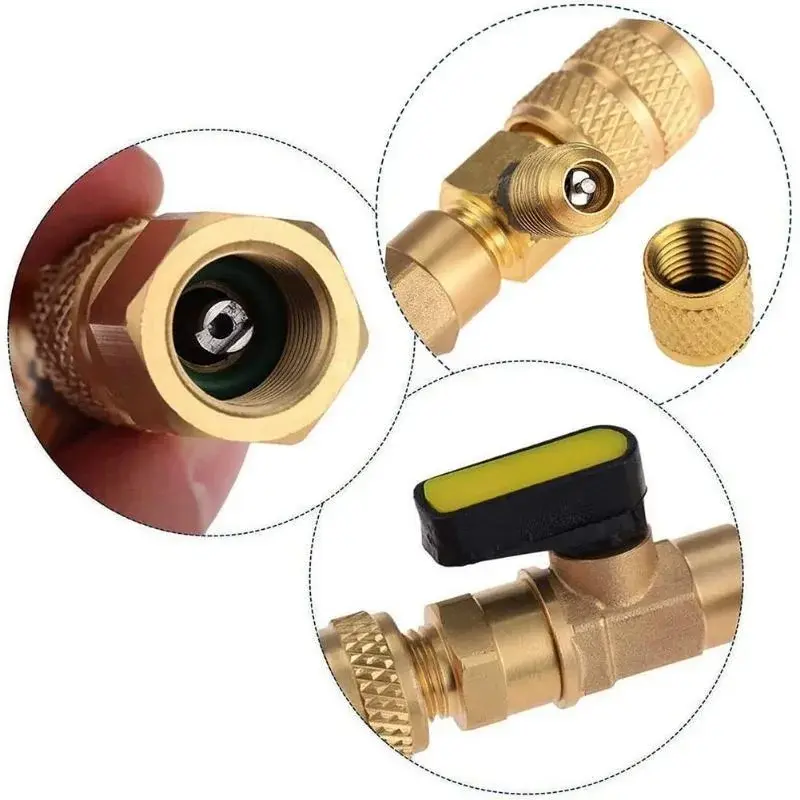 HVAC Valve Core Remover Installer Dual Size SAE 1/4 And 5/16 Port Air Conditioning Line Repair Tools For R22 R410A Car Tools