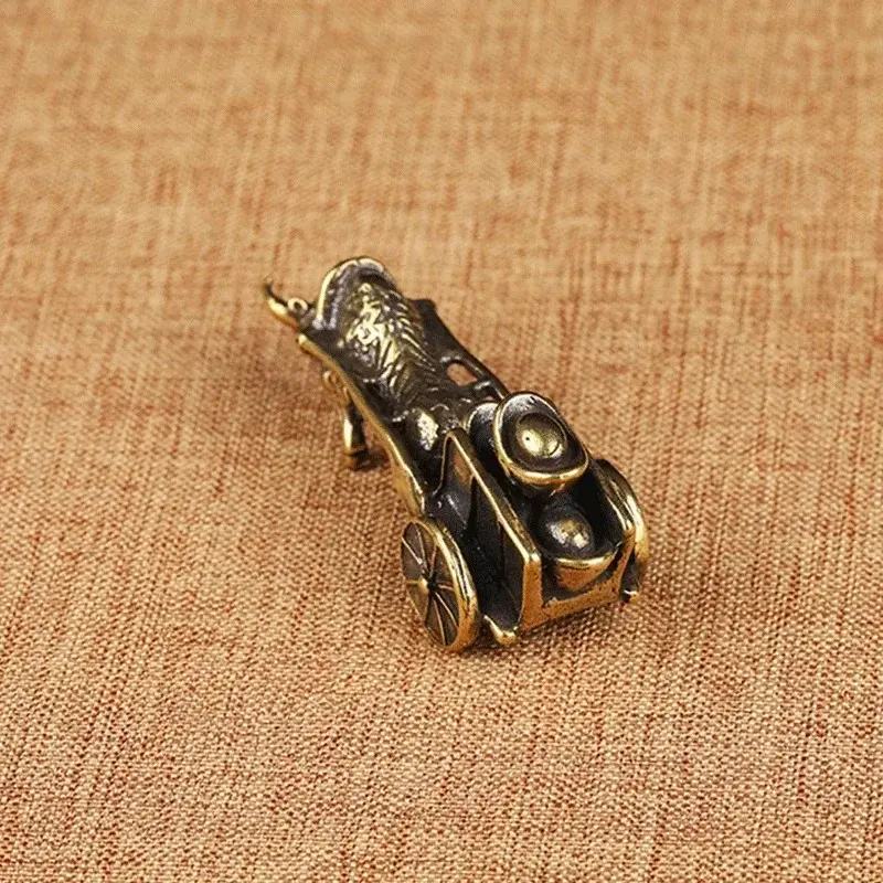 Chinese Folk Feng Shui Crafts Home Decoration Accessories Bring Good Luck Retro Ornament Bull Pull Vehicle Figurines Pure Copper