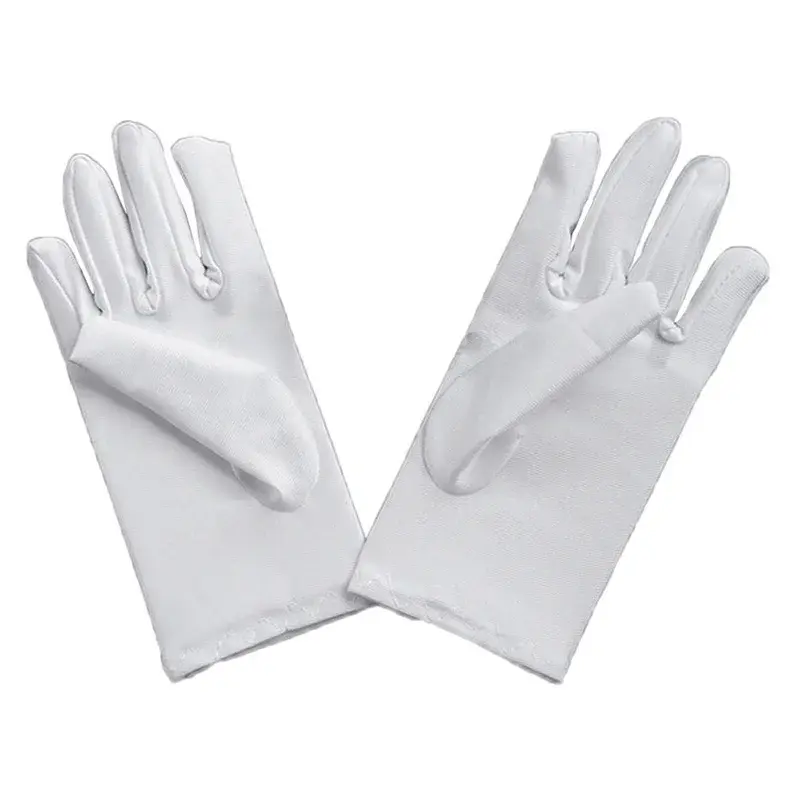 Hot Sale Kids Gloves White Short Satin New Concise Design Bride Wedding Flower Boy Glove Suitable Children Hold Flower Use Glove