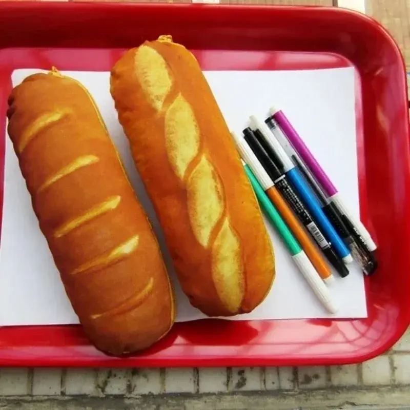 Fuuny Bread Shape Pencil Case Lovely Creative Pen Bag Design Kids Individual Brithday Gifts School Student Stationery Supplies