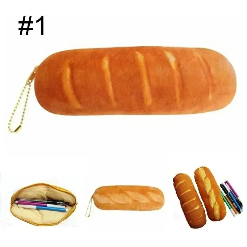 Fuuny Bread Shape Pencil Case Lovely Creative Pen Bag Design Kids Individual Brithday Gifts School Student Stationery Supplies