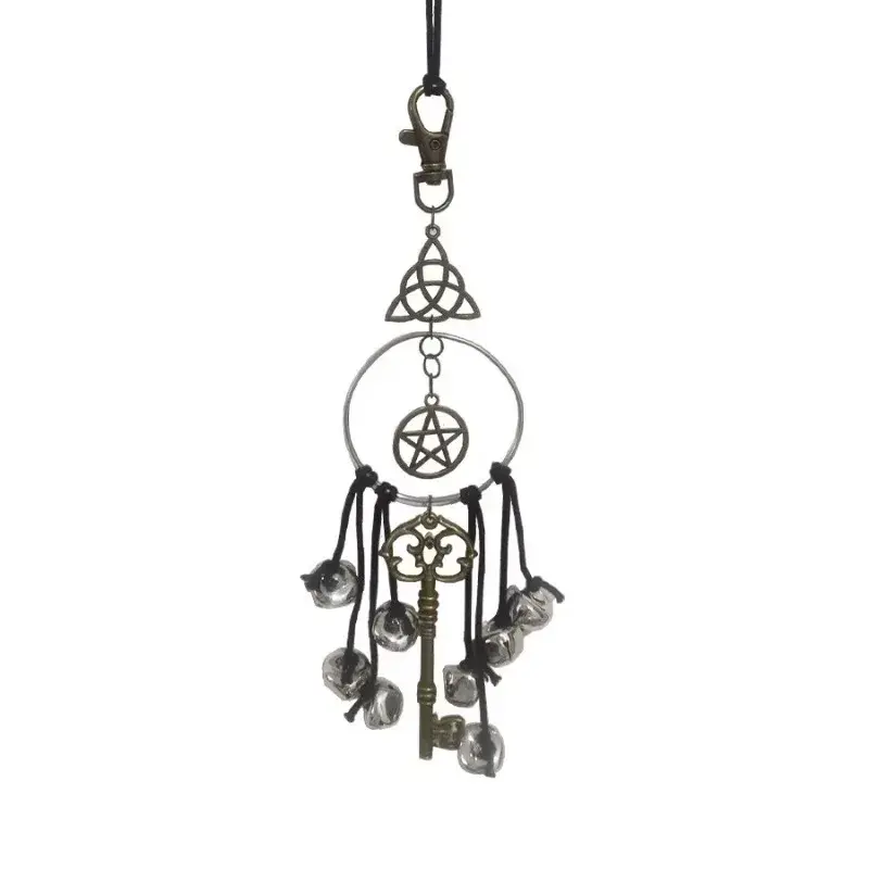 Witch Home Protection Decoration Kitchen Decoration Key Pendant Witch Bell Door Witch Bell Supplies Antique Magic Keys