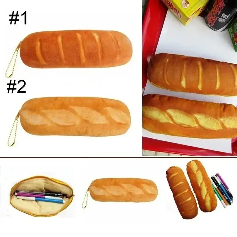 Fuuny Bread Shape Pencil Case Lovely Creative Pen Bag Design Kids Individual Brithday Gifts School Student Stationery Supplies