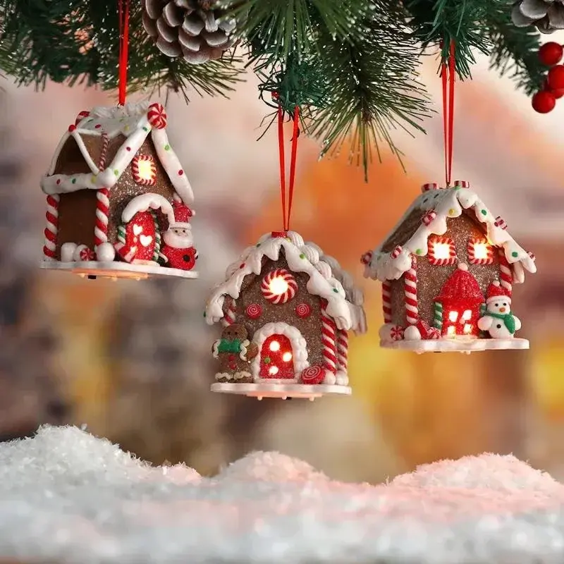 Christmas Gingerbread House Pendant Creative Christmas Tree Decorations New Year Gift Home Decoration 2024