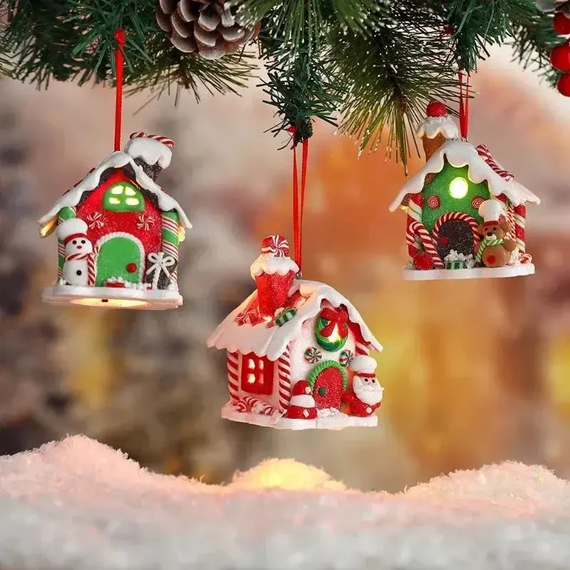 Christmas Gingerbread House Pendant Creative Christmas Tree Decorations New Year Gift Home Decoration 2024