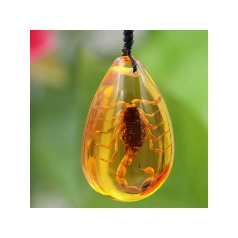 Handmade Jewelry Amber Pendant Containing Natural Scorpion Necklace Ornaments Home Decor Stone Wedding Party Travel Gift