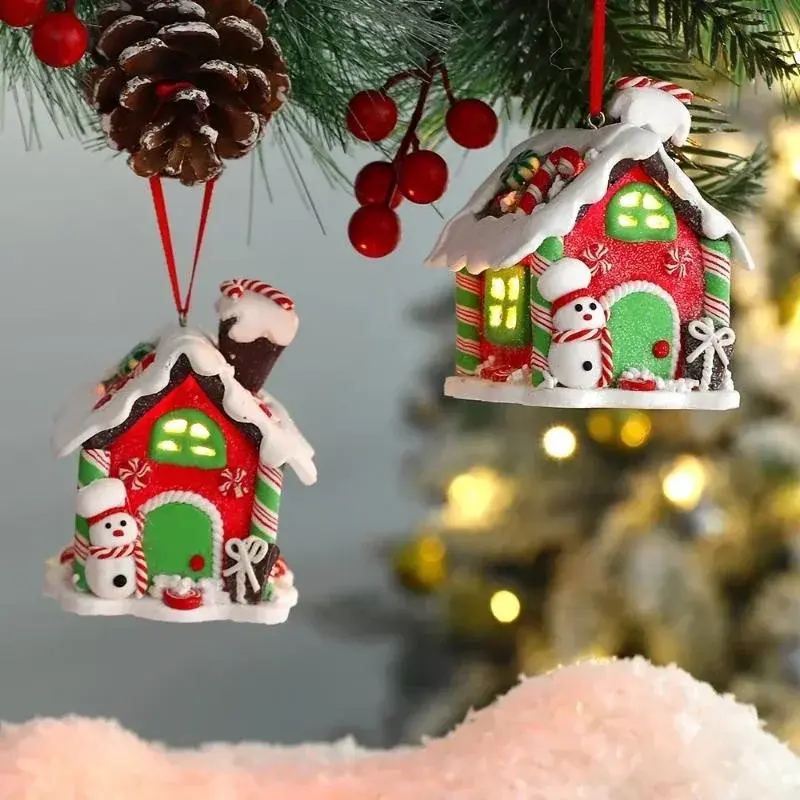 Christmas Gingerbread House Pendant Creative Christmas Tree Decorations New Year Gift Home Decoration 2024