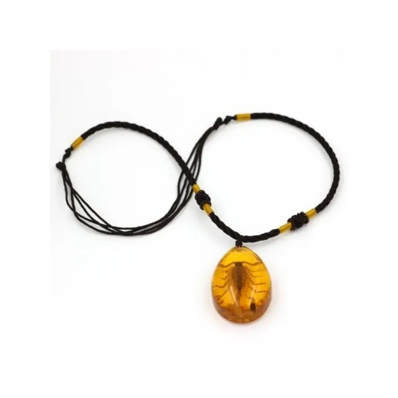 Handmade Jewelry Amber Pendant Containing Natural Scorpion Necklace Ornaments Home Decor Stone Wedding Party Travel Gift