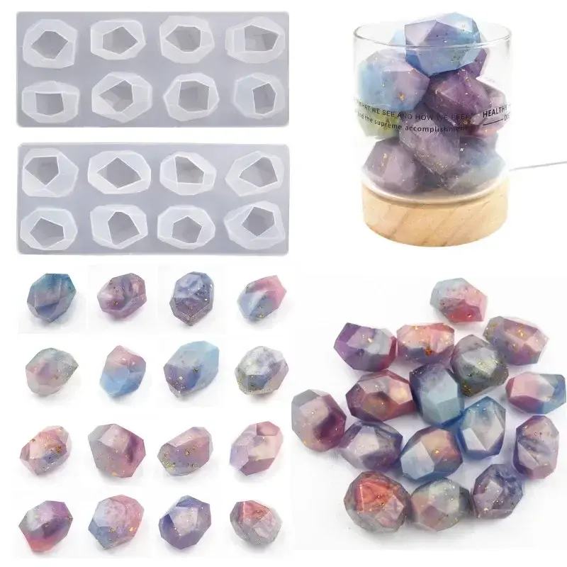 1 Pcs Shiny Crystal Mold Handmade Diy Epoxy Mold Makeable Multiple Ice Cube Silicone Mould Pendant Diamond Decoration Molds