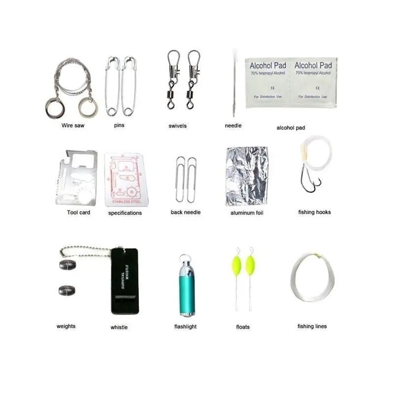 New 29 In 1 Professional Survival Kit Outdoor Travel Hike Field Camp Kit Emergency Portable Multifunctional Safe First Aid Tool